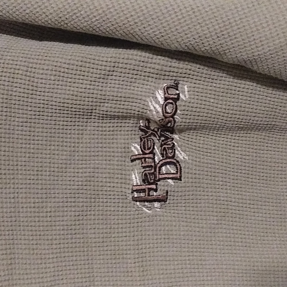 Men's Tan Harley Davidson Thick Thermal Shirt.  Size XL.  Worn once.     K1